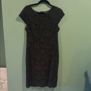 J. Crew Black Lace Midi Dress